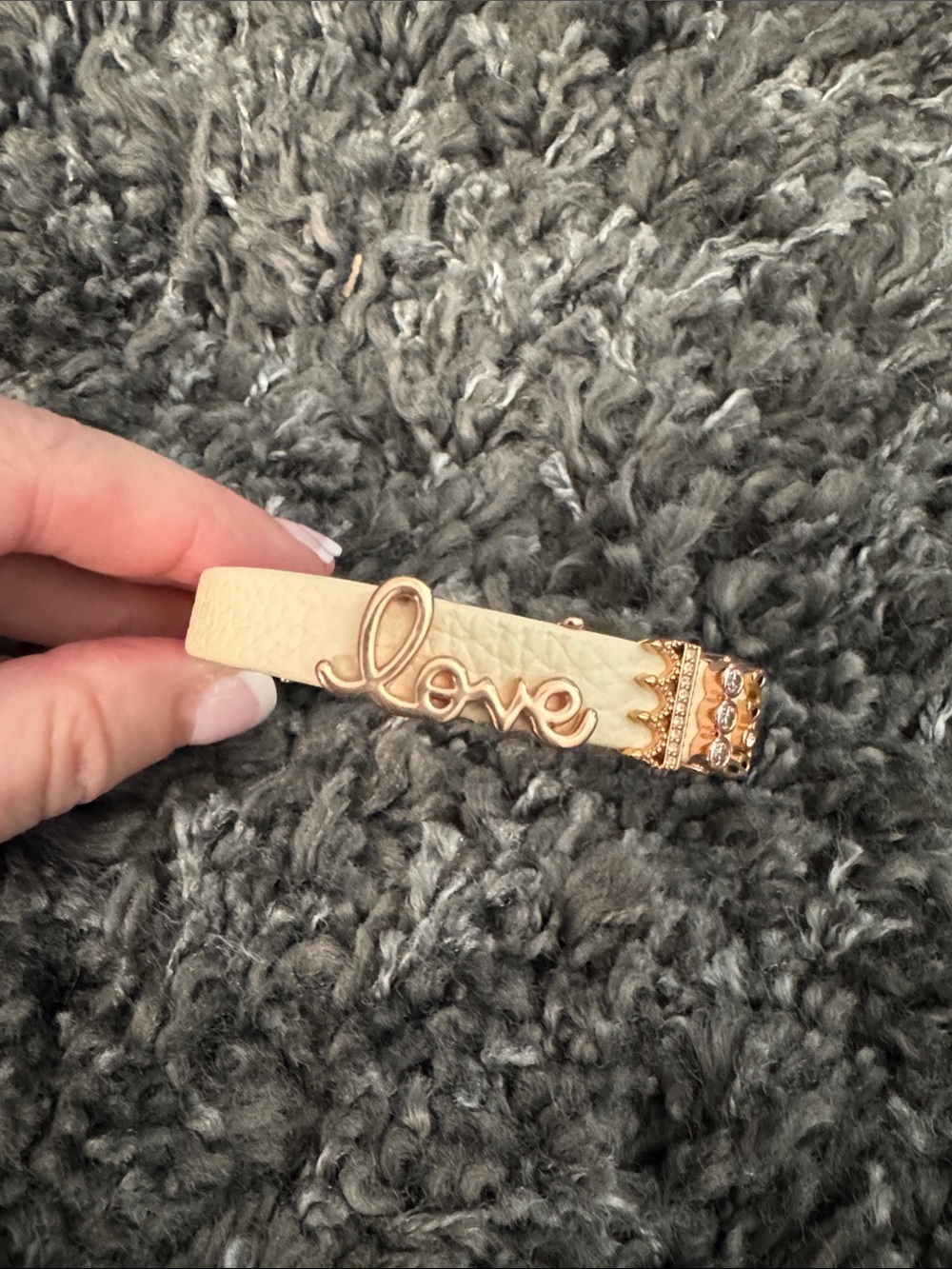 Keep collective cream leather bracelet with charms